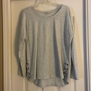 Styles & Co. Women's Speckled Gray Long Sleeve top size L
